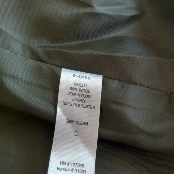 Dark forest green full length coat size 6 petite double-breasted Chadwick nwot - Picture 5 of 7